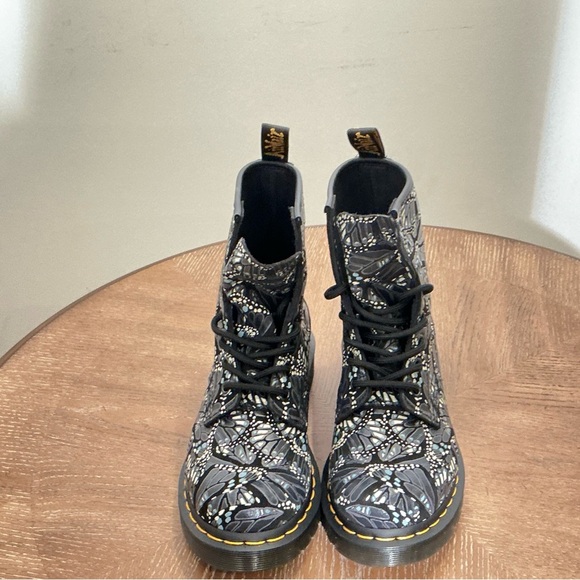 Dr. Martens Black Butterfly Print Women's Boots - Picture 7 of 8
